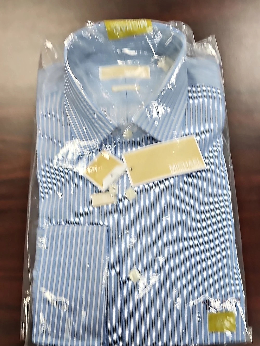 Michael Kors Men's Striped Dress Shirt in Blue & White NWT